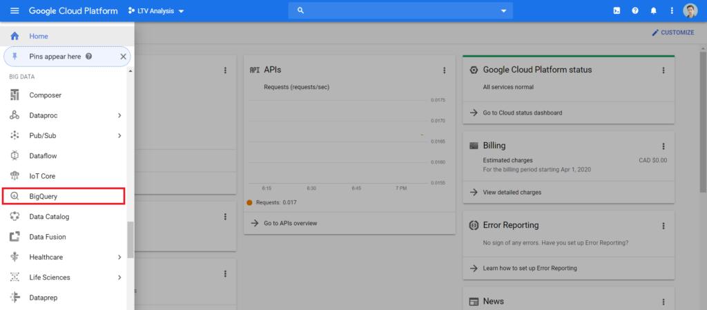 nền tảng đám mây google bigquery 